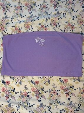 Rue21 Lavender Strapless Bandeau with Cherub Embroidery